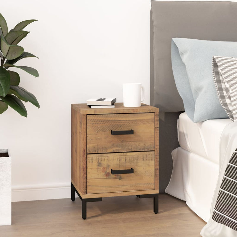 vidaXL Bedside Cabinet Black 36x30x45 cm Solid Pinewood