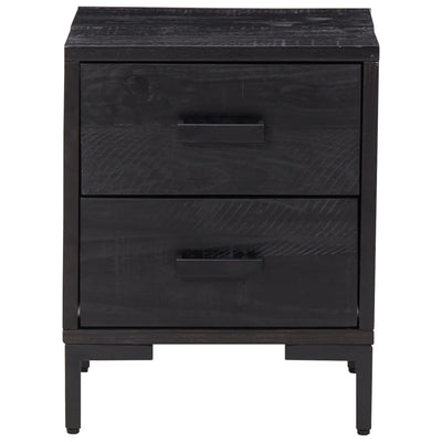 vidaXL Bedside Cabinet Black 36x30x45 cm Solid Pinewood