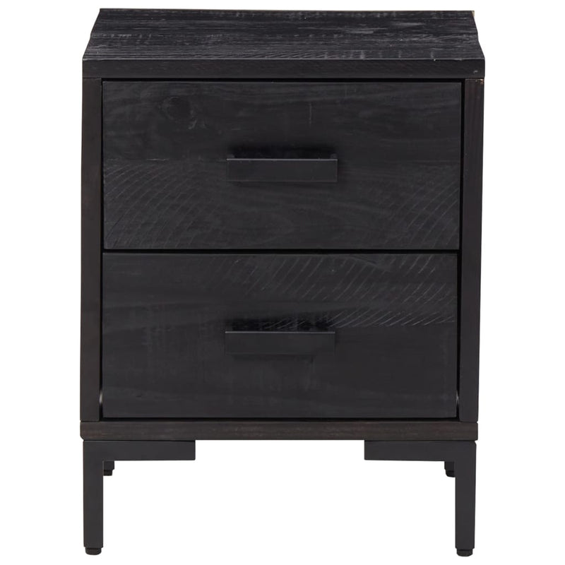 vidaXL Bedside Cabinet Black 36x30x45 cm Solid Pinewood