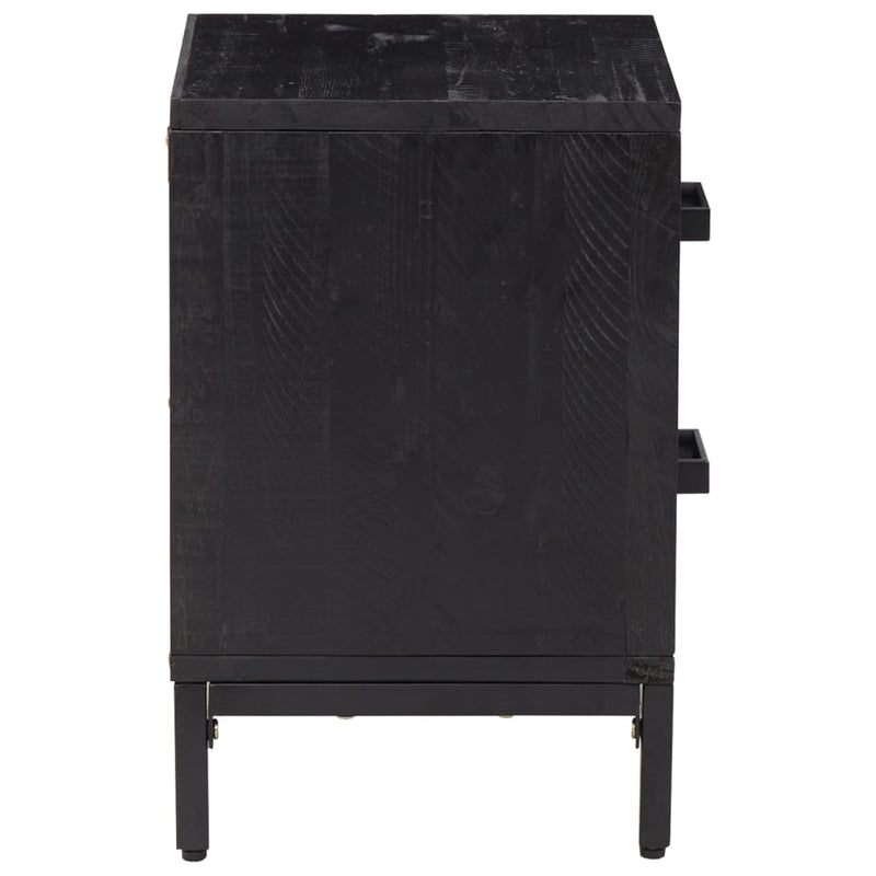 vidaXL Bedside Cabinet Black 36x30x45 cm Solid Pinewood