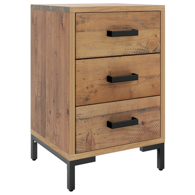 vidaXL Bedside Cabinet Black 40x30x55 cm Solid Pinewood