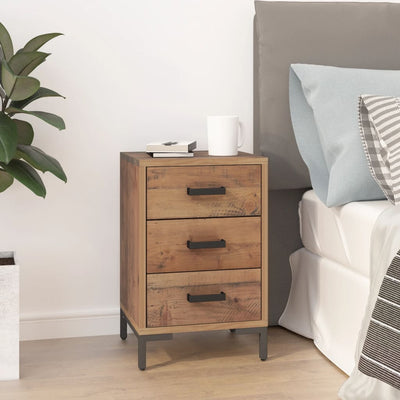 vidaXL Bedside Cabinet Black 40x30x55 cm Solid Pinewood