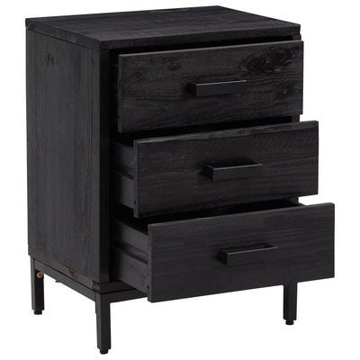 vidaXL Bedside Cabinet Black 40x30x55 cm Solid Pinewood