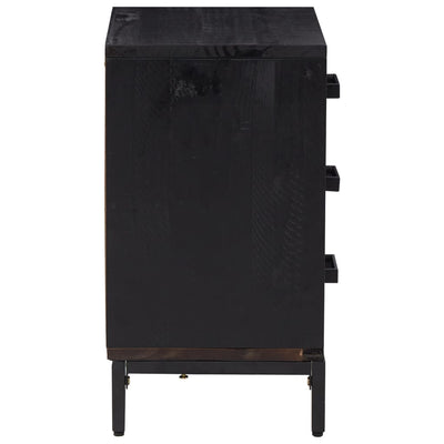 vidaXL Bedside Cabinet Black 40x30x55 cm Solid Pinewood