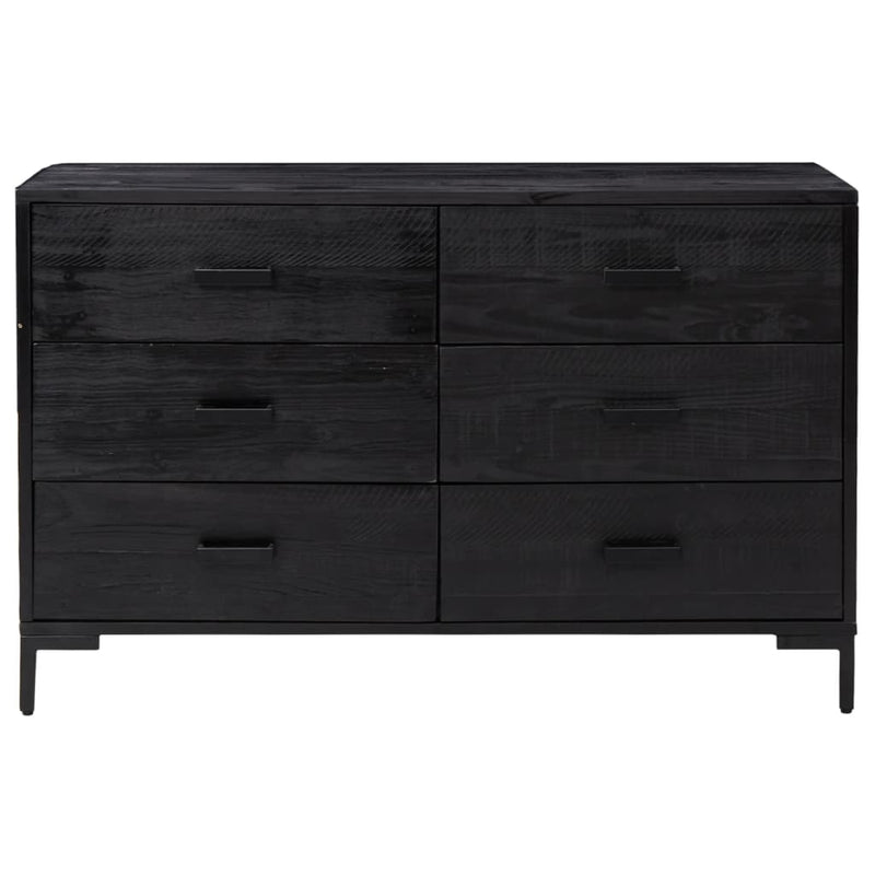 vidaXL Sideboard Black 110x35x70 cm Solid Pinewood