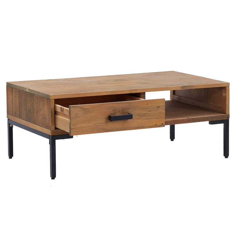 vidaXL Coffee Table Black 90x50x35 cm Solid Pinewood
