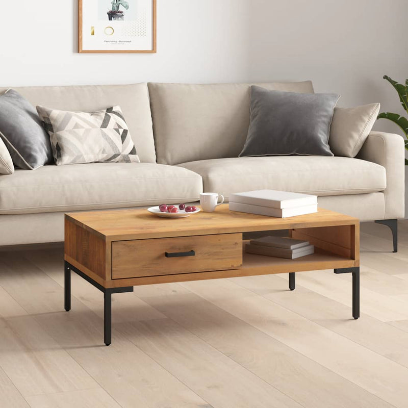 vidaXL Coffee Table Black 90x50x35 cm Solid Pinewood