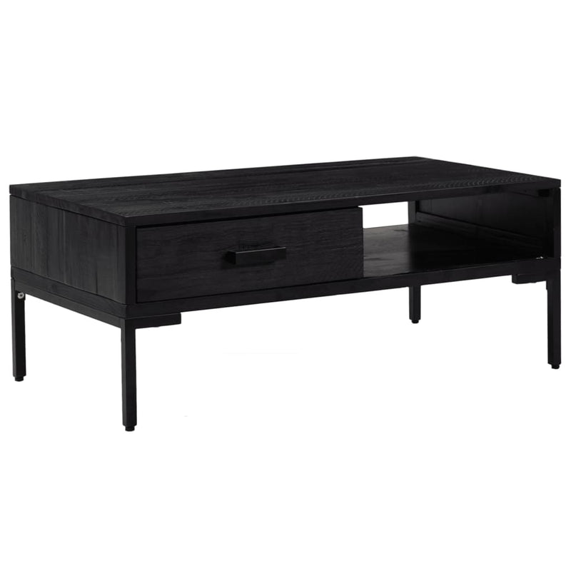 vidaXL Coffee Table Black 90x50x35 cm Solid Pinewood