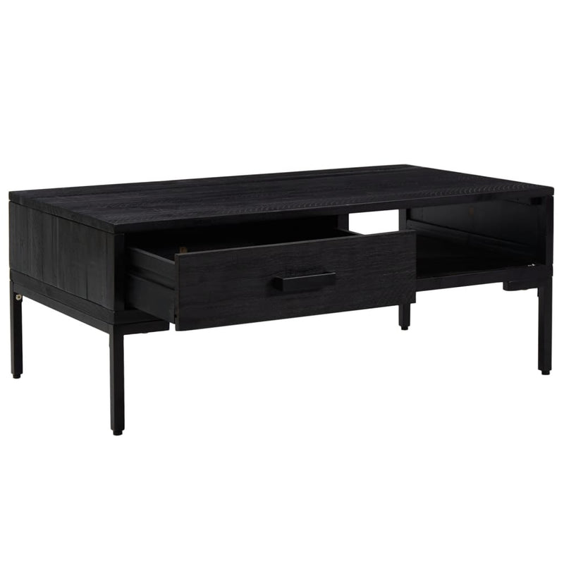 vidaXL Coffee Table Black 90x50x35 cm Solid Pinewood
