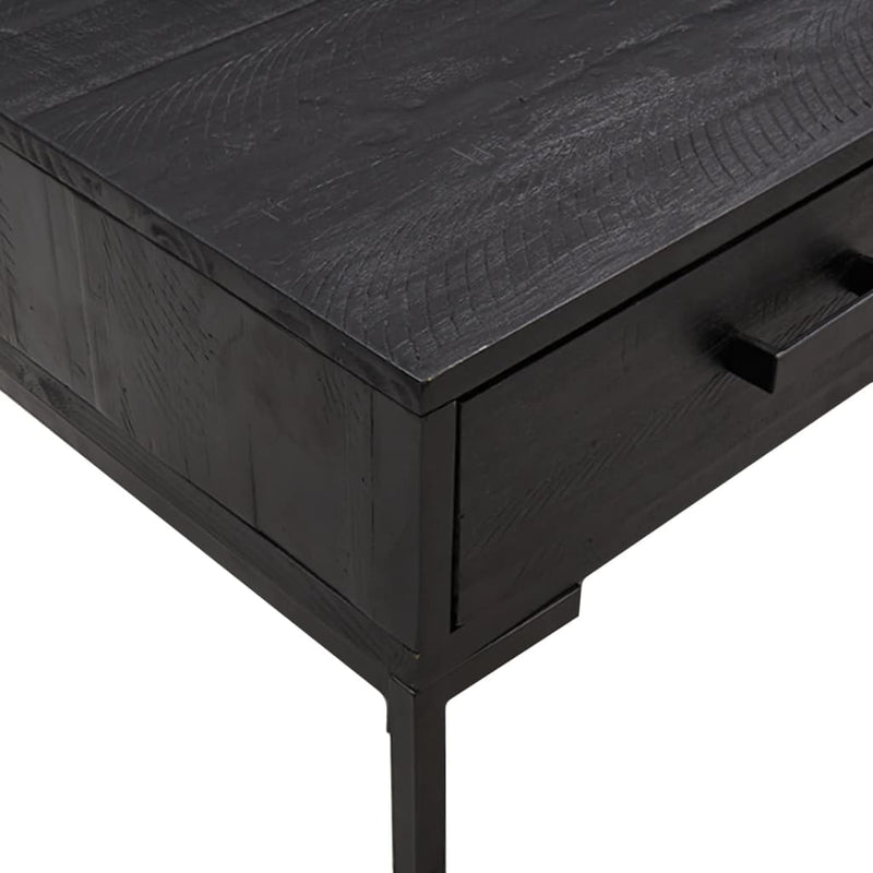 vidaXL Coffee Table Black 90x50x35 cm Solid Pinewood