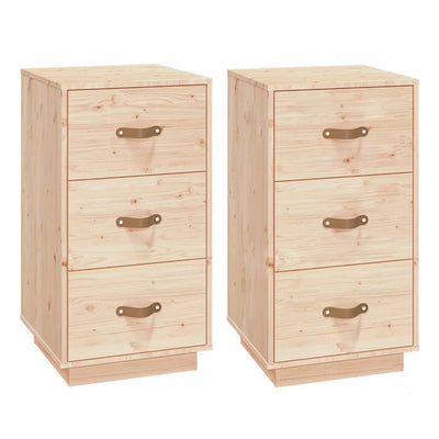 vidaXL Bedside Cabinets 2 pcs 40x40x75 cm Solid Wood Pine