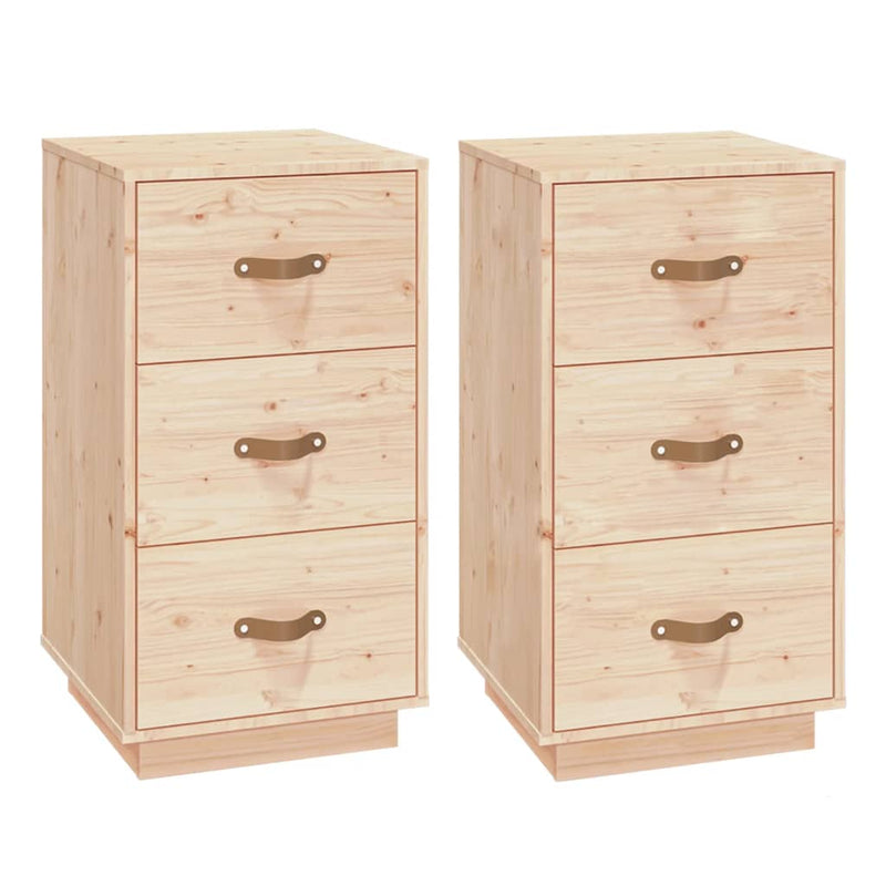 vidaXL Bedside Cabinets 2 pcs 40x40x75 cm Solid Wood Pine