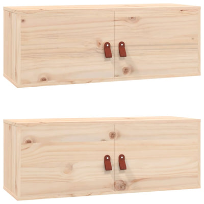 vidaXL Wall Cabinets 2 pcs 80x30x30 cm Solid Wood Pine