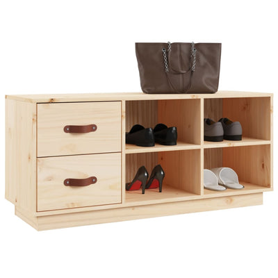 vidaXL Shoe Bench 100x34x45 cm Solid Wood Pine