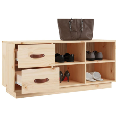 vidaXL Shoe Bench 100x34x45 cm Solid Wood Pine