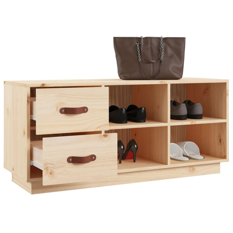 vidaXL Shoe Bench 100x34x45 cm Solid Wood Pine
