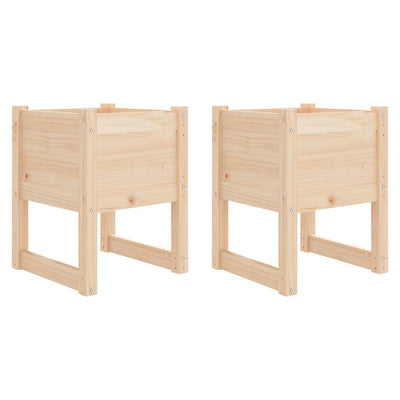 vidaXL Planters 2 pcs 40x40x81 cm Solid Wood Pine