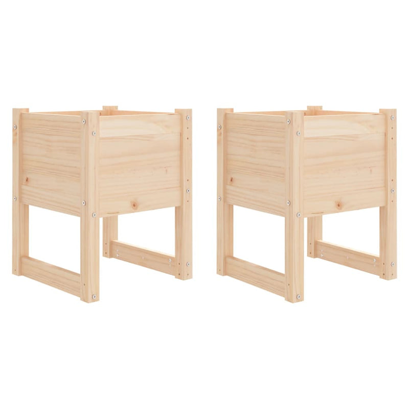 vidaXL Planters 2 pcs 40x40x81 cm Solid Wood Pine