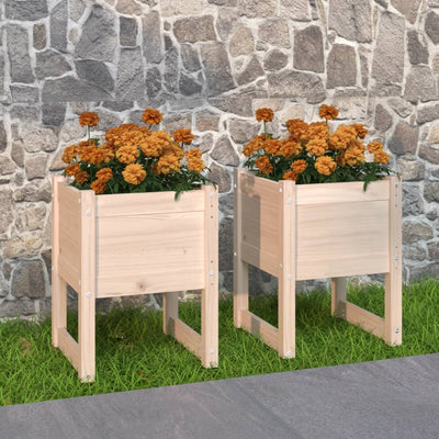 vidaXL Planters 2 pcs 40x40x81 cm Solid Wood Pine