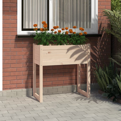 vidaXL Planter 40x40x81 cm Solid Wood Pine