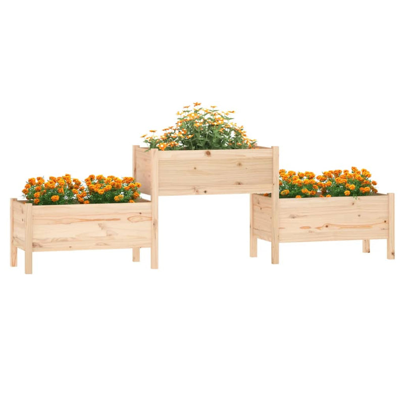 vidaXL Planter 178.5x44x75 cm Solid Wood Pine