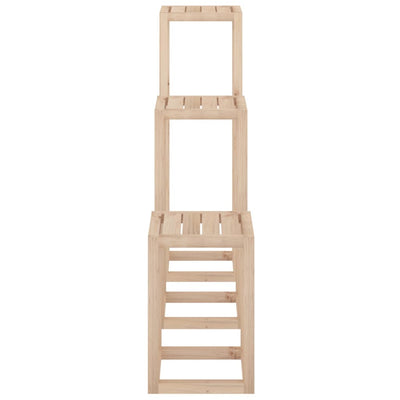 vidaXL 3 Piece Plant Stand Set Solid Wood Pine
