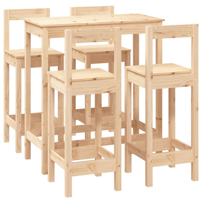 vidaXL 3 Piece Bar Set Solid Wood Pine