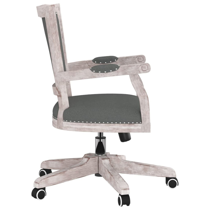 vidaXL Swivel Office Chair Dark Grey Fabric
