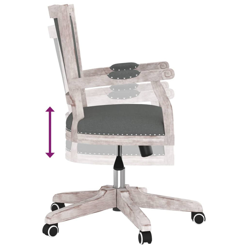 vidaXL Swivel Office Chair Dark Grey Fabric