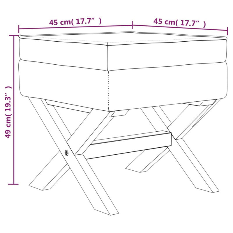 vidaXL Storage Stool 45x45x49 cm Linen