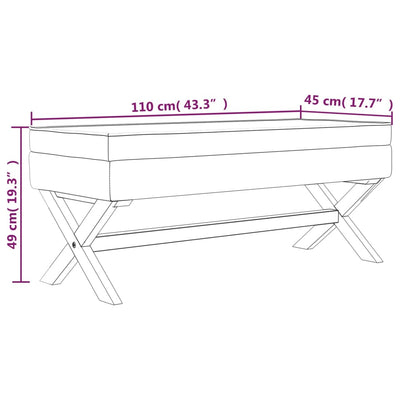 vidaXL Storage Stool 45x45x49 cm Linen