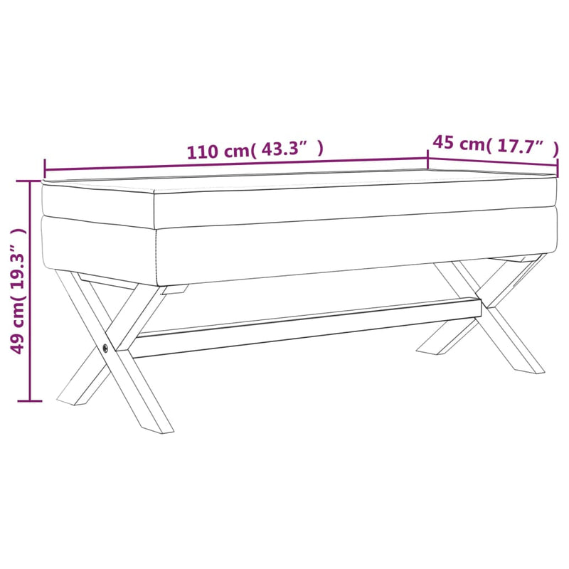 vidaXL Storage Stool 45x45x49 cm Linen