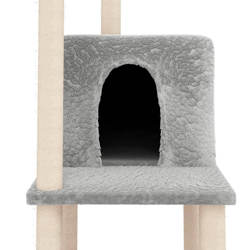 vidaXL Cat Tree with Sisal Scratching Posts Cream 144.5 cm