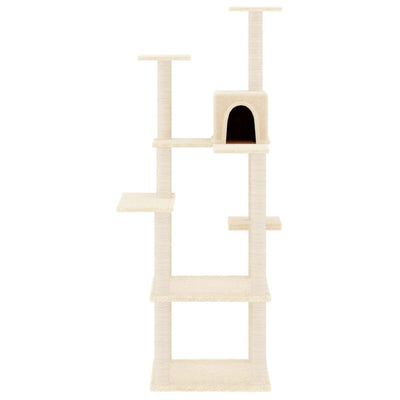 vidaXL Cat Tree with Sisal Scratching Posts Cream 153 cm