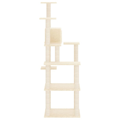 vidaXL Cat Tree with Sisal Scratching Posts Cream 153 cm