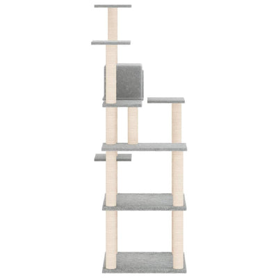 vidaXL Cat Tree with Sisal Scratching Posts Cream 153 cm