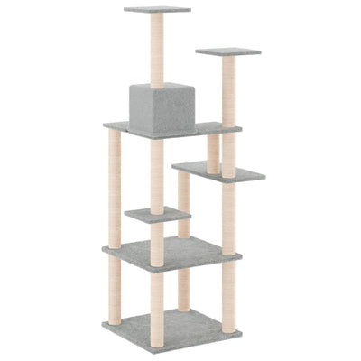 vidaXL Cat Tree with Sisal Scratching Posts Cream 153 cm