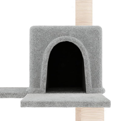 vidaXL Cat Tree with Sisal Scratching Posts Cream 153 cm