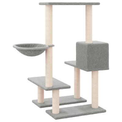 vidaXL Cat Tree with Sisal Scratching Posts Cream 94.5 cm