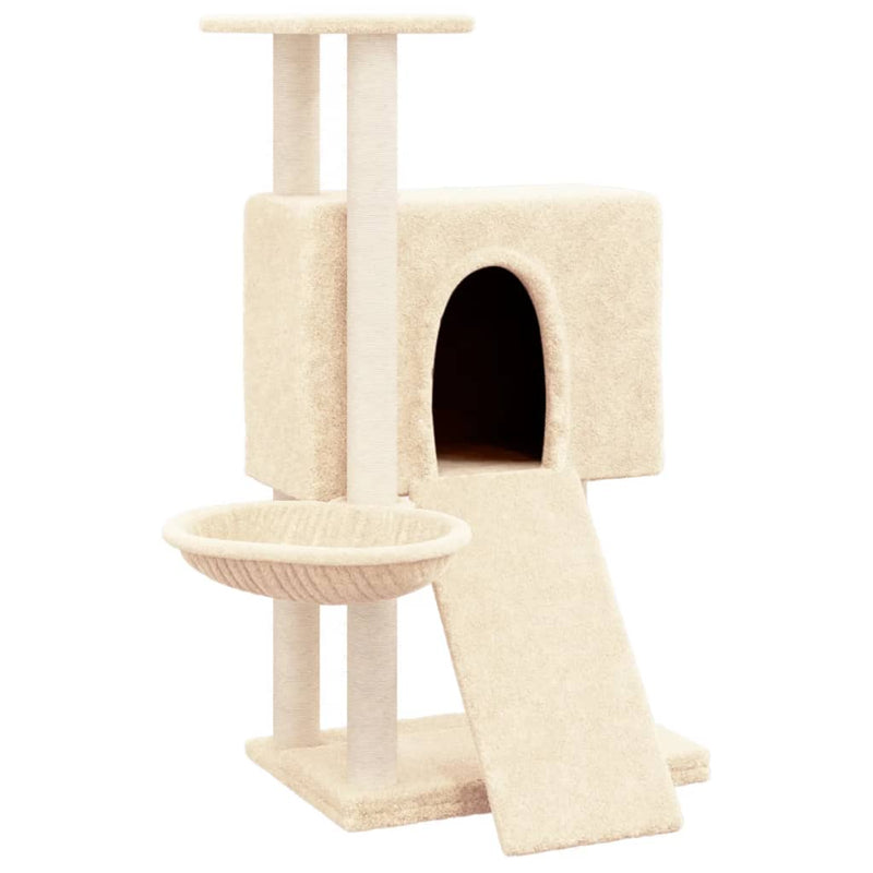 vidaXL Cat Tree with Sisal Scratching Posts Cream 96 cm