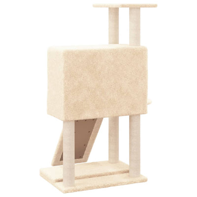 vidaXL Cat Tree with Sisal Scratching Posts Cream 96 cm