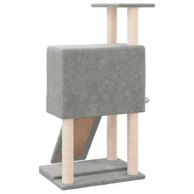 vidaXL Cat Tree with Sisal Scratching Posts Cream 96 cm