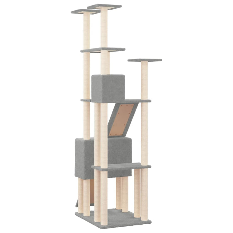 vidaXL Cat Tree with Sisal Scratching Posts Cream 190 cm