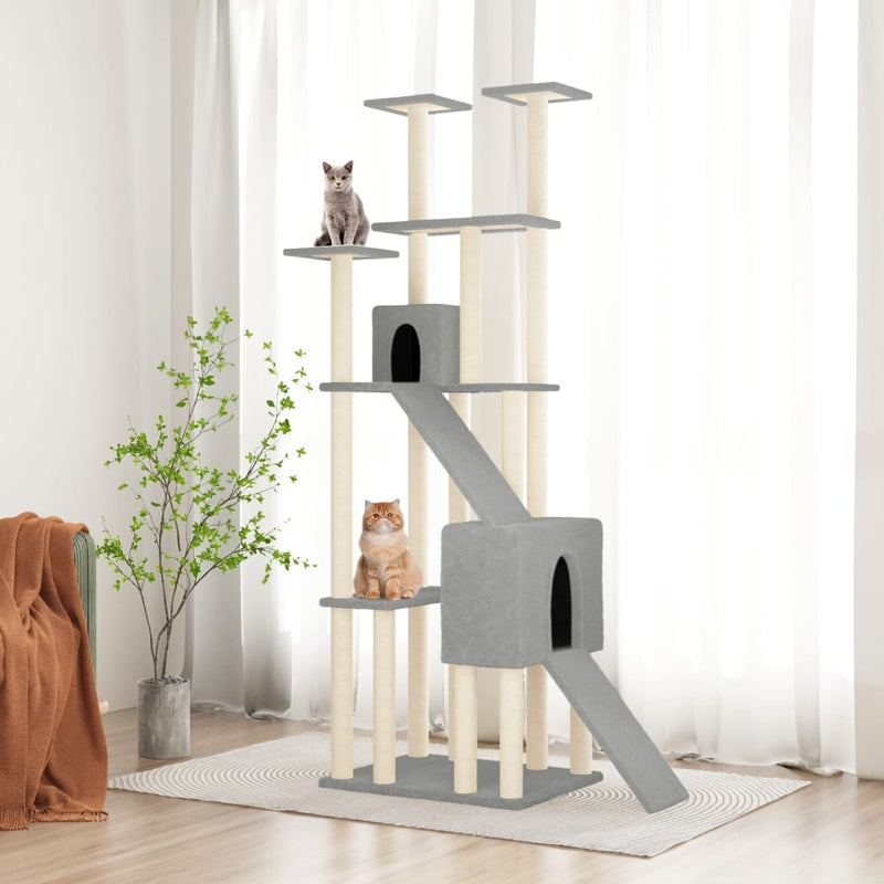 vidaXL Cat Tree with Sisal Scratching Posts Cream 190 cm