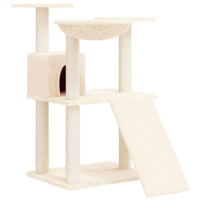 vidaXL Cat Tree with Sisal Scratching Posts Cream 82 cm