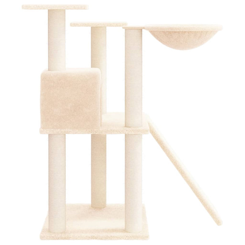 vidaXL Cat Tree with Sisal Scratching Posts Cream 82 cm