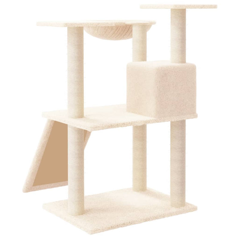 vidaXL Cat Tree with Sisal Scratching Posts Cream 82 cm