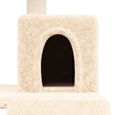 vidaXL Cat Tree with Sisal Scratching Posts Cream 82 cm