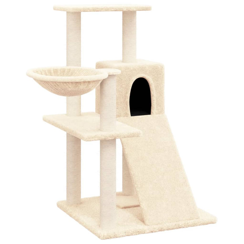 vidaXL Cat Tree with Sisal Scratching Posts Cream 94 cm