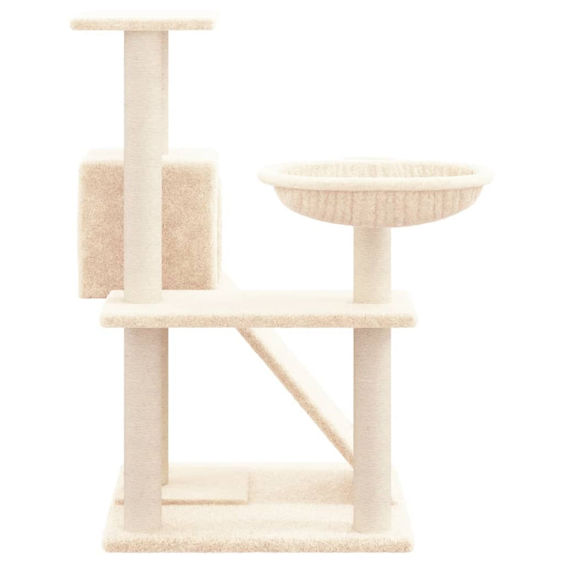 vidaXL Cat Tree with Sisal Scratching Posts Cream 94 cm
